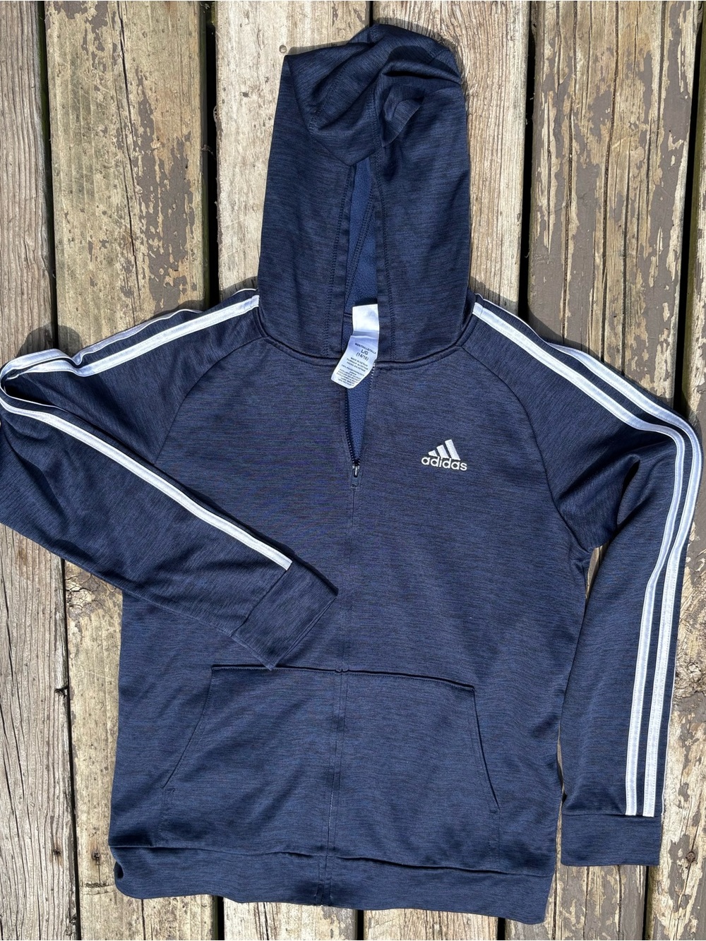 Adidas Men’s or Women’s Zip-up Hoodie with White Stripes size L
